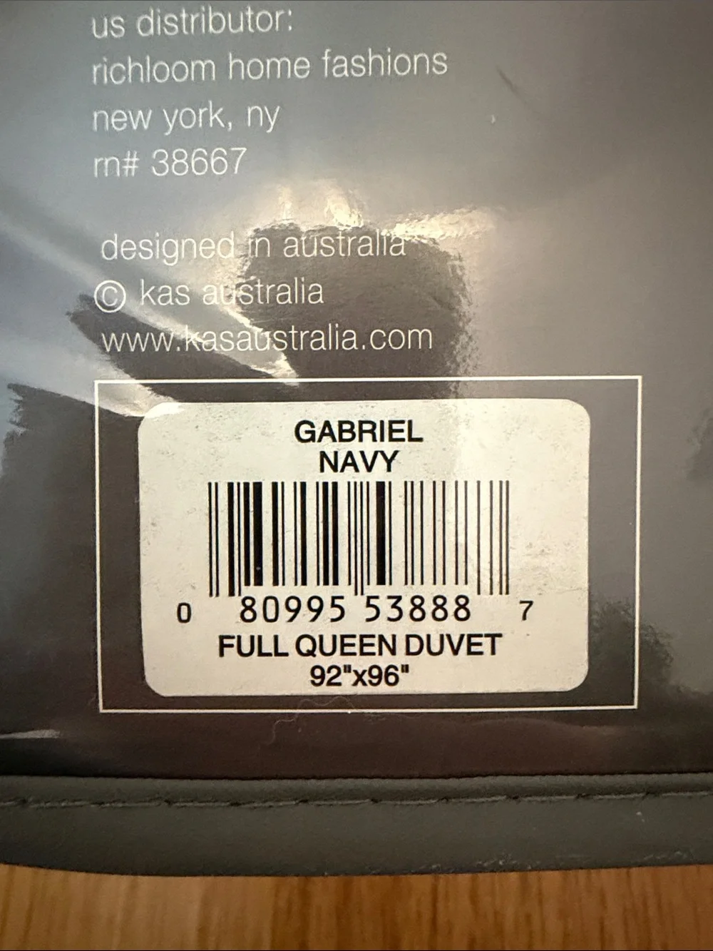 KAS Gabriel Full/Queen Blue Floral Duvet Covwr